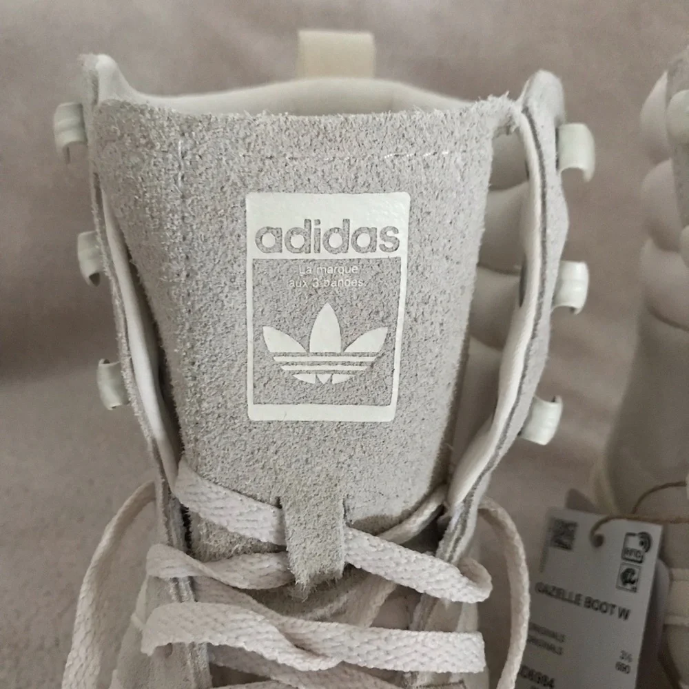 Women’s 5 ADIDAS Gazelle Wonder White High Top Lace Up Platform Sneaker Boot NWT - Picture 4 of 16
